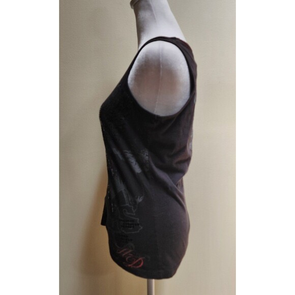 Y2K Harley Davidson Women's Black and Red Vest Tank Top Size Small - Picture 3 of 12